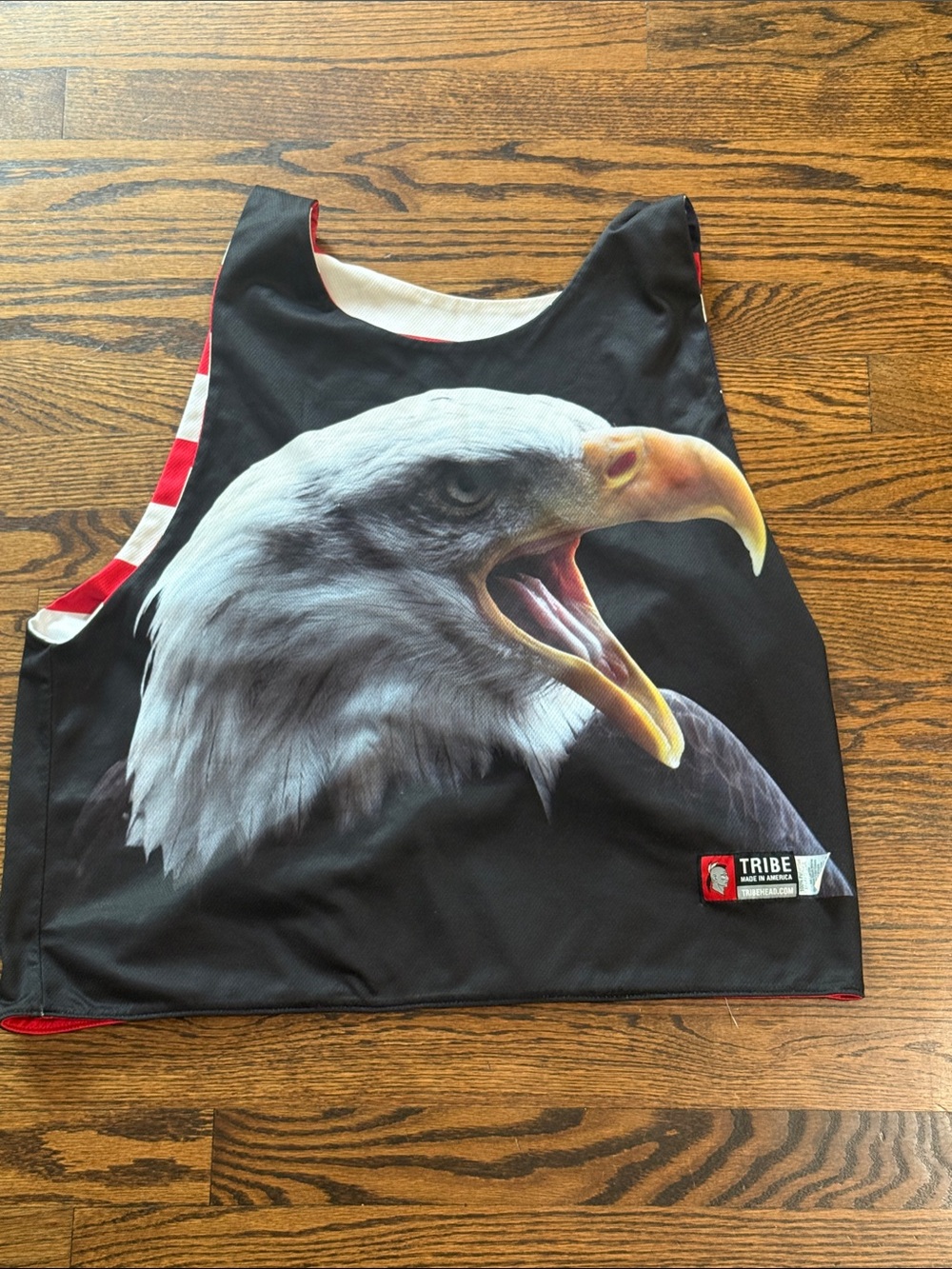Bald eagle American flag reversible tank top